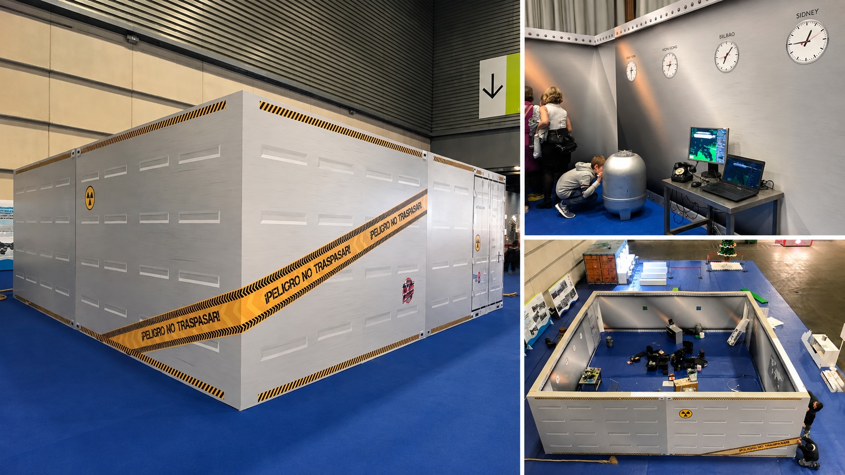 Escape Room a medida instalado como pop-up en un recinto de eventos del Puerto de Bilbao