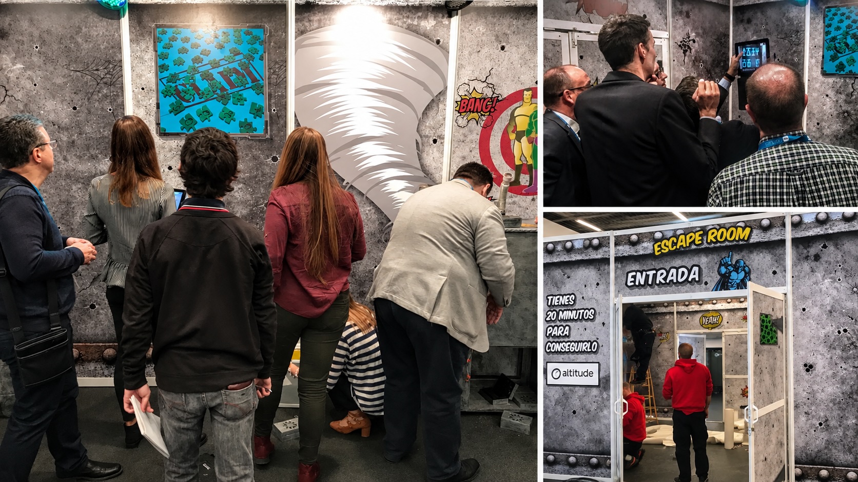 Escape Room a medida creado para Altitude en el Wanda Metropolitano con participantes jugando