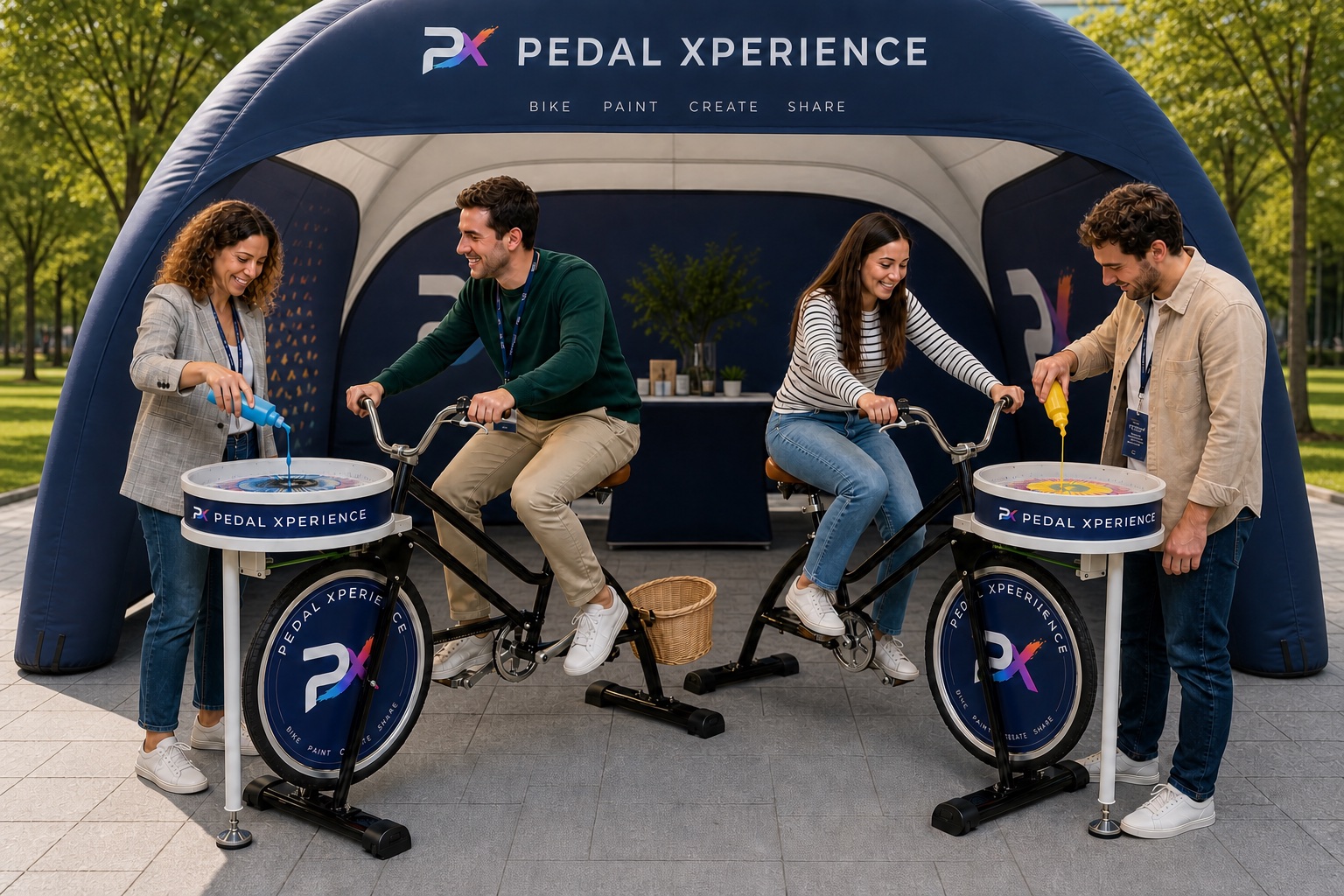 Actividad Pedal Art de team building creativo en un evento corporativo
